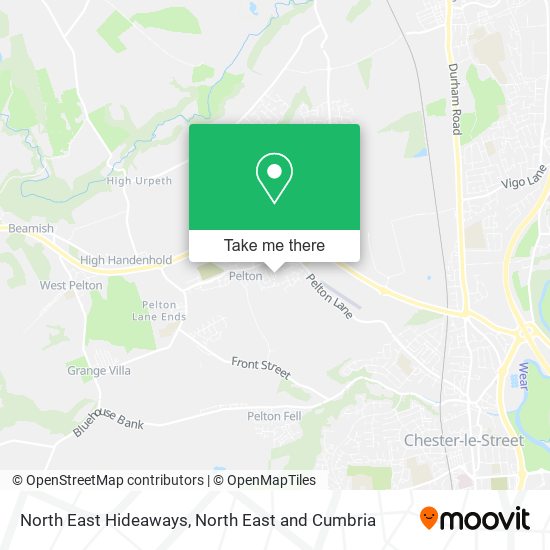 North East Hideaways map