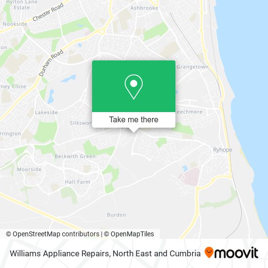 Williams Appliance Repairs map