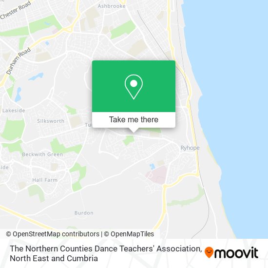 The Northern Counties Dance Teachers' Association map