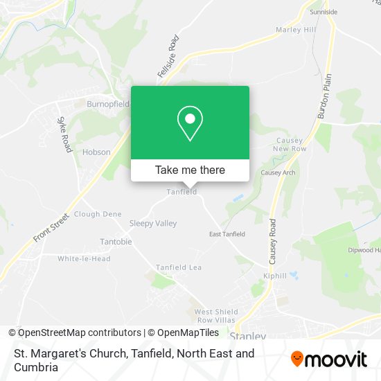 St. Margaret's Church, Tanfield map