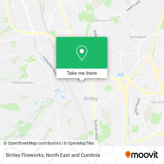 Birtley Fireworks map