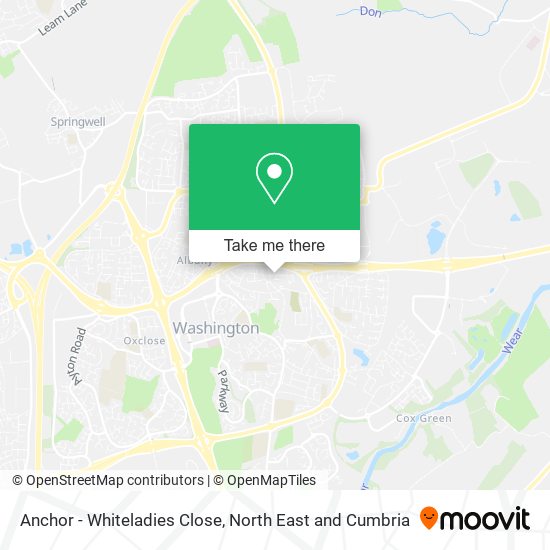 Anchor - Whiteladies Close map