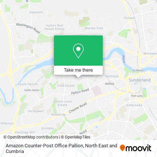 Amazon Counter-Post Office Pallion map