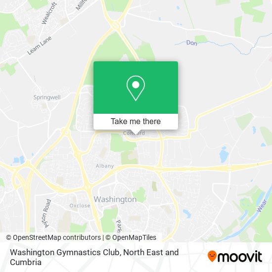 Washington Gymnastics Club map