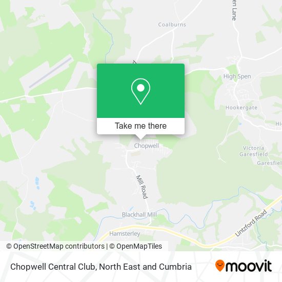 Chopwell Central Club map