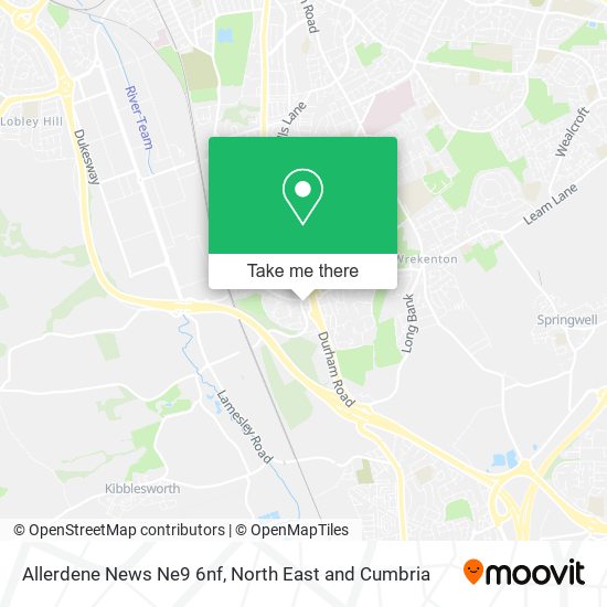 Allerdene News Ne9 6nf map