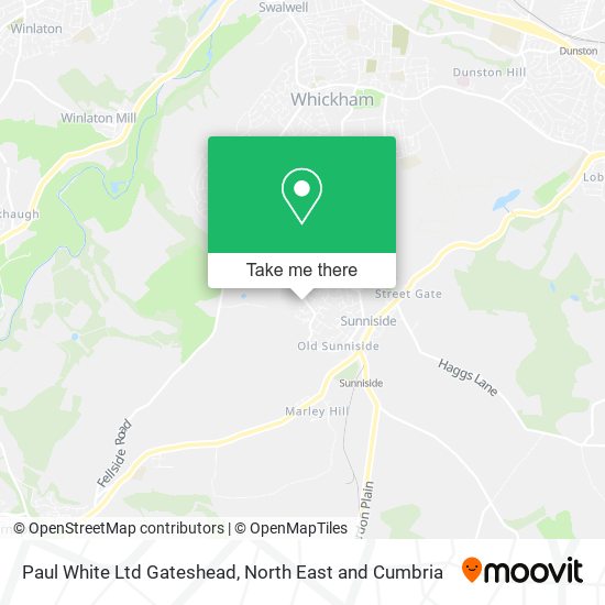 Paul White Ltd Gateshead map