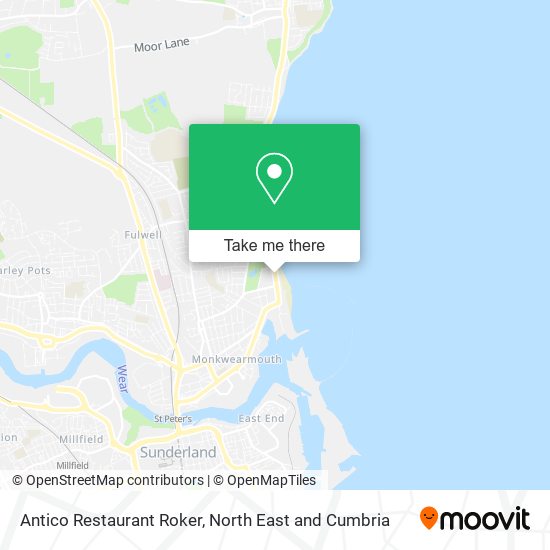 Antico Restaurant Roker map