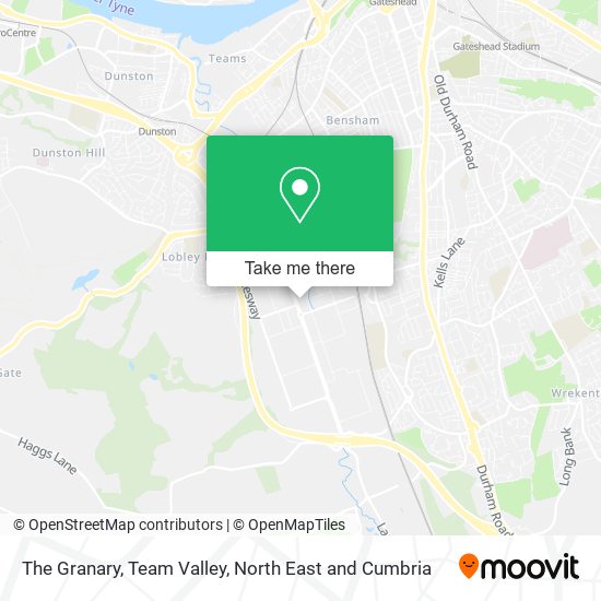 The Granary, Team Valley map