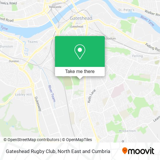 Gateshead Rugby Club map