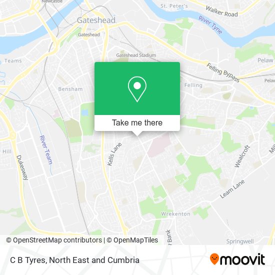 C B Tyres map