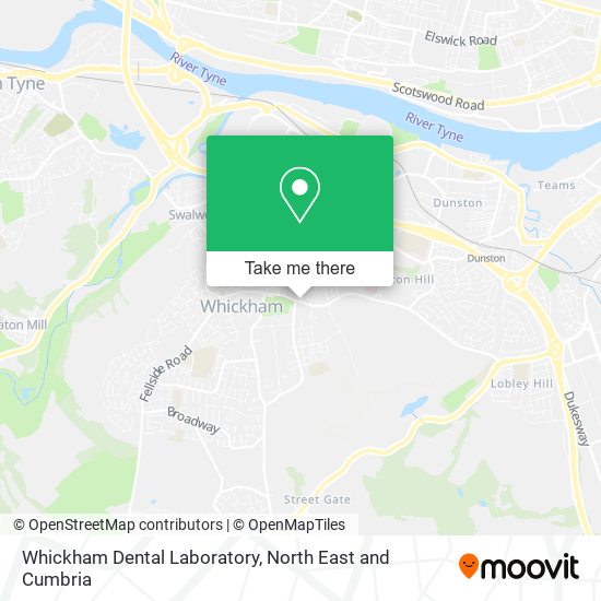 Whickham Dental Laboratory map