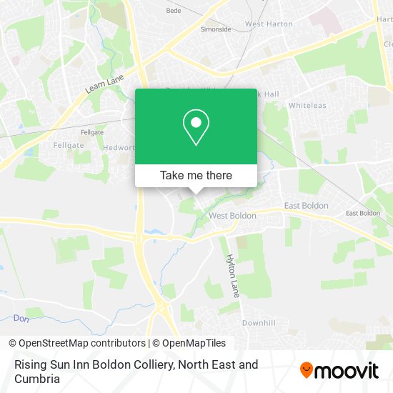 Rising Sun Inn Boldon Colliery map