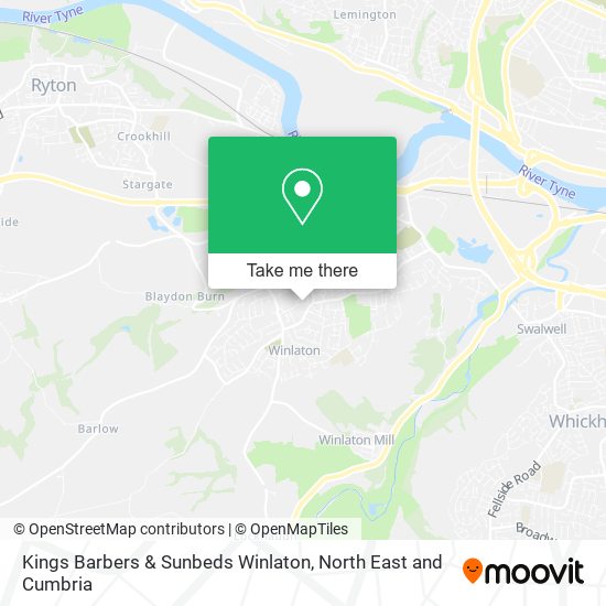 Kings Barbers & Sunbeds Winlaton map