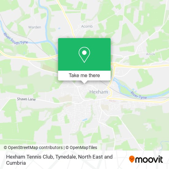 Hexham Tennis Club, Tynedale map