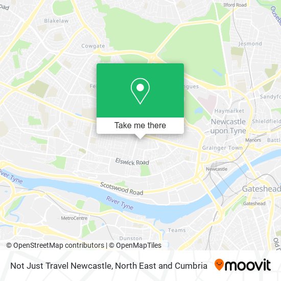 Not Just Travel Newcastle map