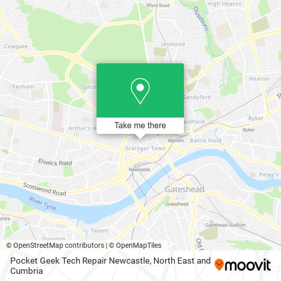 Pocket Geek Tech Repair Newcastle map