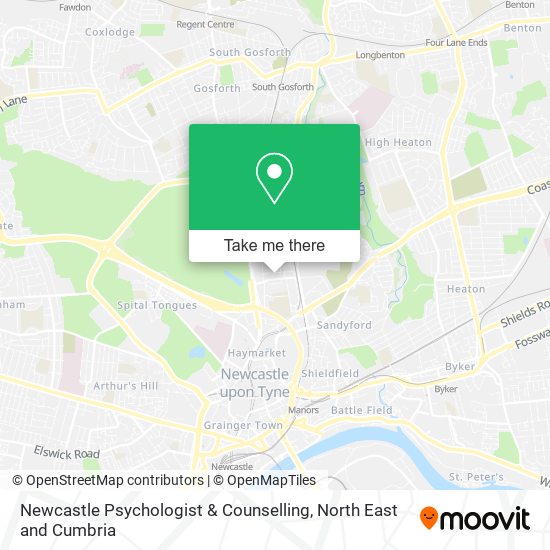 Newcastle Psychologist & Counselling map