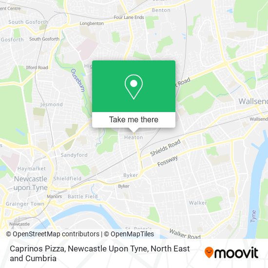 Caprinos Pizza, Newcastle Upon Tyne map