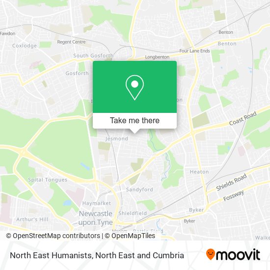 North East Humanists map