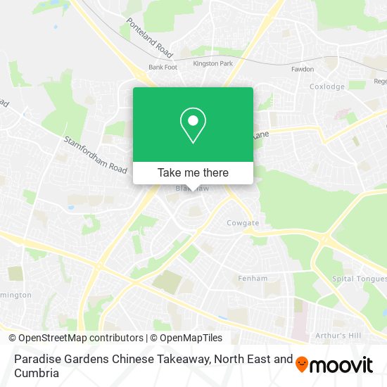 Paradise Gardens Chinese Takeaway map