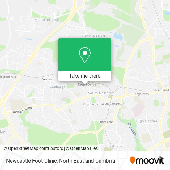 Newcastle Foot Clinic map