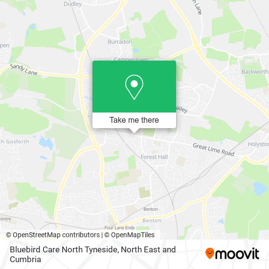Bluebird Care North Tyneside map