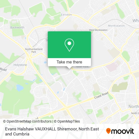 Evans Halshaw VAUXHALL Shiremoor map