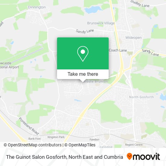 The Guinot Salon Gosforth map