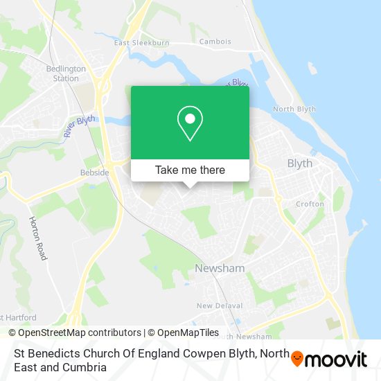 St Benedicts Church Of England Cowpen Blyth map