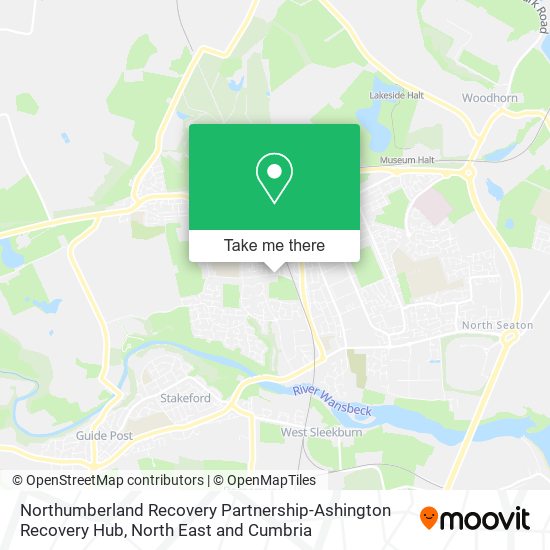 Northumberland Recovery Partnership-Ashington Recovery Hub map