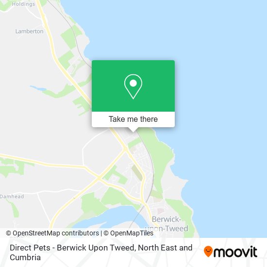 Direct Pets - Berwick Upon Tweed map