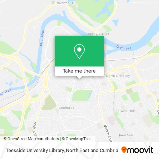 Teesside University Library map