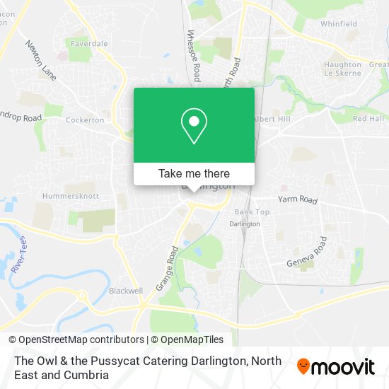 The Owl & the Pussycat Catering Darlington map