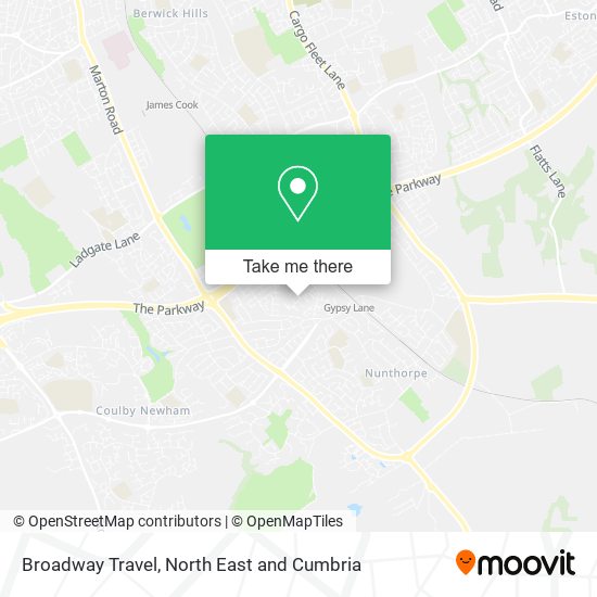 Broadway Travel map