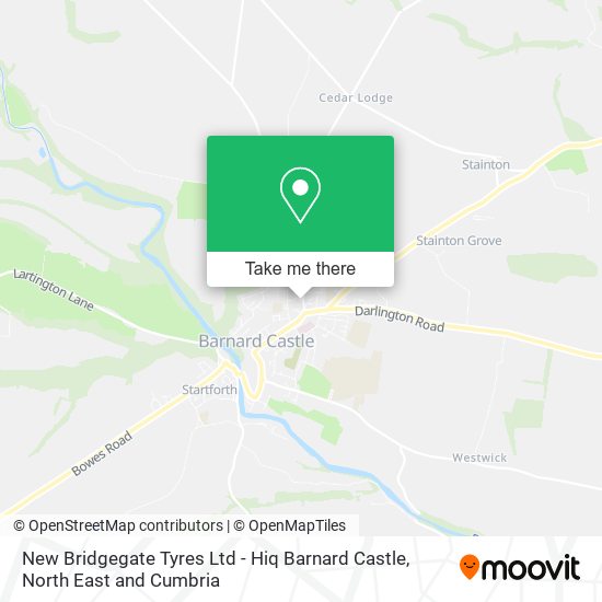 New Bridgegate Tyres Ltd - Hiq Barnard Castle map