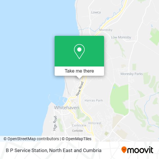 B P Service Station map