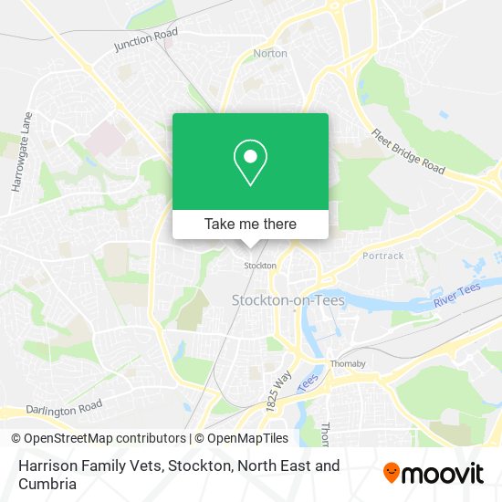 Harrison Family Vets, Stockton map