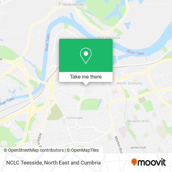 NCLC Teesside map