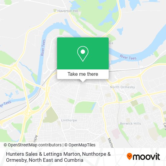 Hunters Sales & Lettings Marton, Nunthorpe & Ormesby map