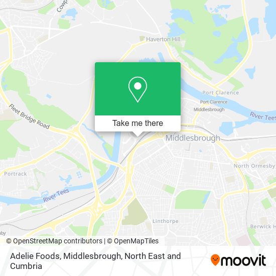 Adelie Foods, Middlesbrough map