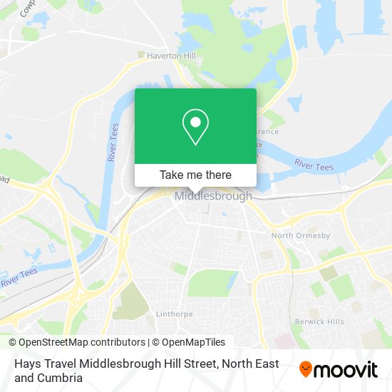Hays Travel Middlesbrough Hill Street map
