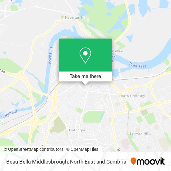 Beau Bella Middlesbrough map