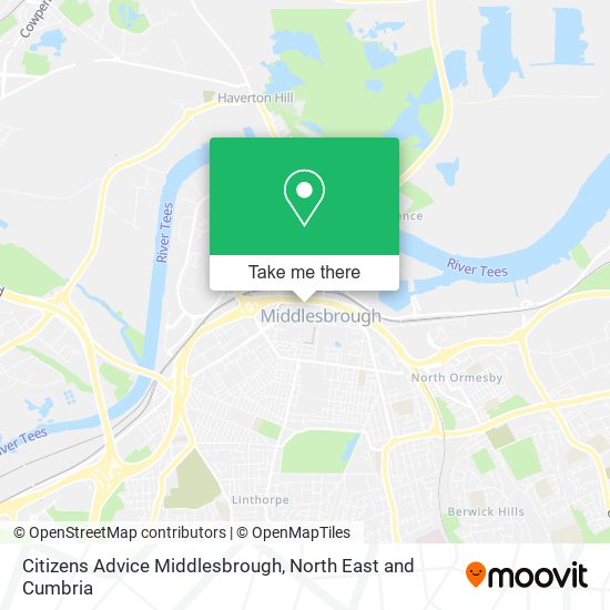 Citizens Advice Middlesbrough map