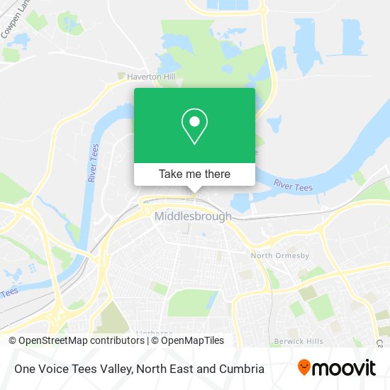 One Voice Tees Valley map