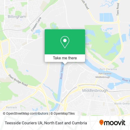Teesside Couriers Uk map