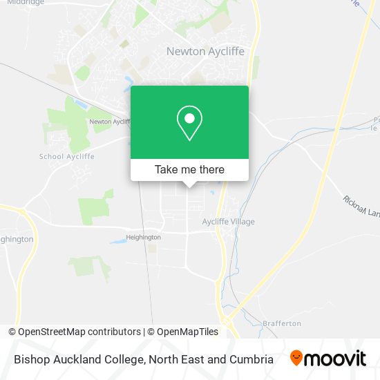 Bishop Auckland College map