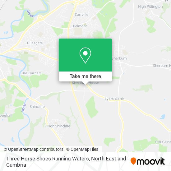 Three Horse Shoes Running Waters map