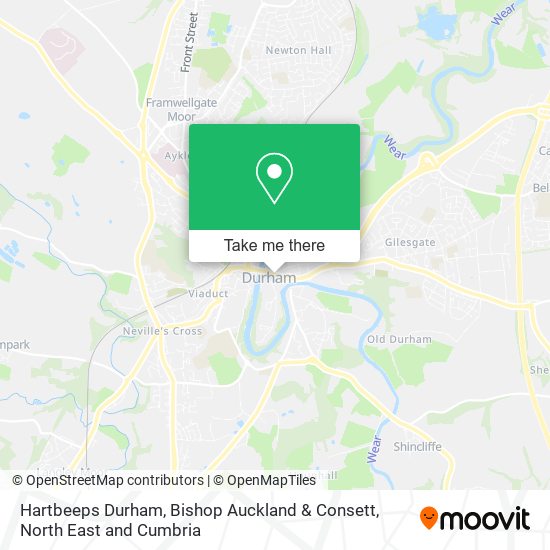 Hartbeeps Durham, Bishop Auckland & Consett map