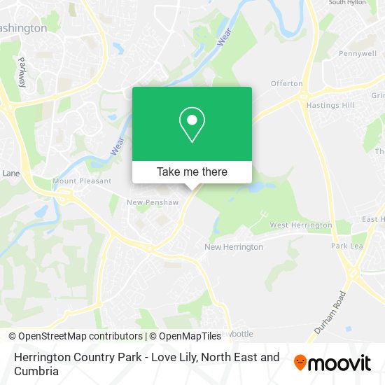 Herrington Country Park - Love Lily map